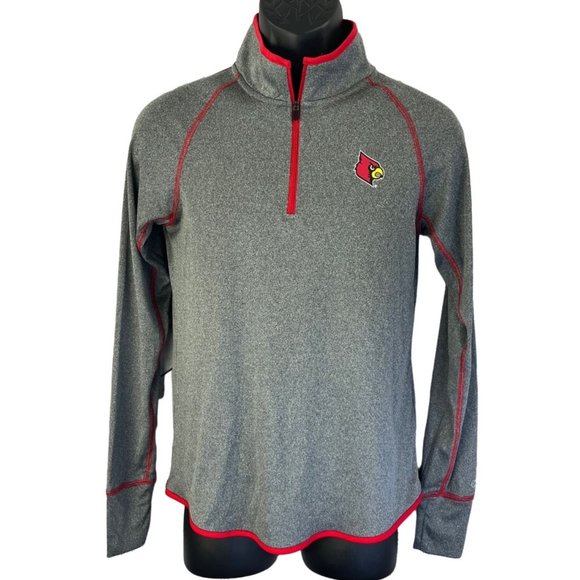 Louisville Cardinals Colosseum Pullover Long sleeve Shirt - Heathered Charcoal - Picture 2 of 11
